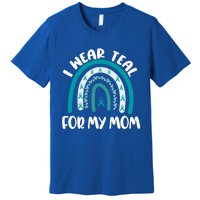 Ovarian Cancer Support Awareness Boho I Wear Teal For My Mom Gift Premium T-Shirt