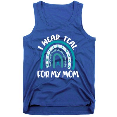 Ovarian Cancer Support Awareness Boho I Wear Teal For My Mom Gift Tank Top