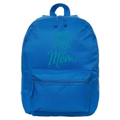 Ovarian Cancer Support For Family I Wear Teal For My Mom Meaningful Gift 16 in Basic Backpack