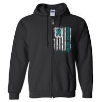 Ovarian Cancer Support Squad Ovarian Cancer Awareness Full Zip Hoodie