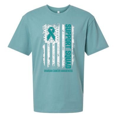 Ovarian Cancer Support Squad Ovarian Cancer Awareness Sueded Cloud Jersey T-Shirt