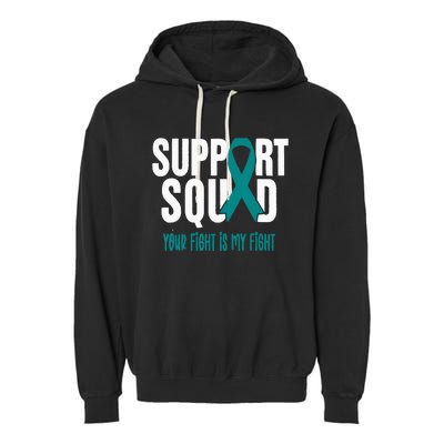 Ovarian Cancer Support Squad Ovarian Cancer Awareness Garment-Dyed Fleece Hoodie