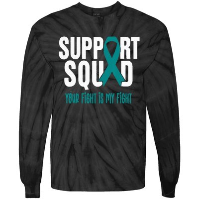 Ovarian Cancer Support Squad Ovarian Cancer Awareness Tie-Dye Long Sleeve Shirt