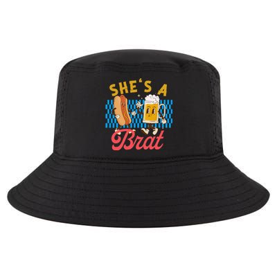 Oktoberfest Couples She’S A Brat Drinking German Beer Cool Comfort Performance Bucket Hat