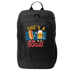 Oktoberfest Couples She’S A Brat Drinking German Beer City Backpack