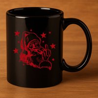 Offensive Christmas Santa Claus Middle Finger Humor 11oz C Handle Ceramic Mug