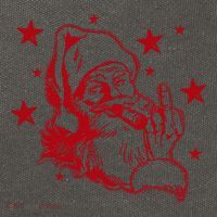 Offensive Christmas Santa Claus Middle Finger Humor Cotton Canvas Backpack