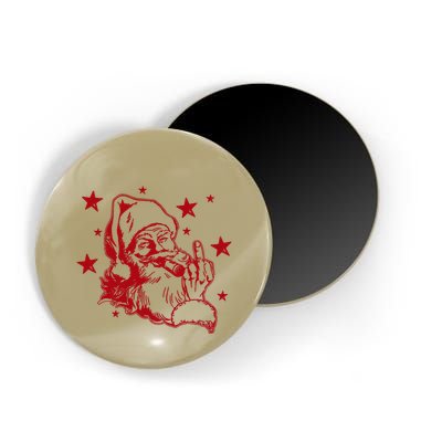 Offensive Christmas Santa Claus Middle Finger Humor Magnet