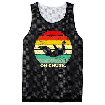 Oh Chute Skydiving Skydive Sky Diving Skydiver Mesh Reversible Basketball Jersey Tank