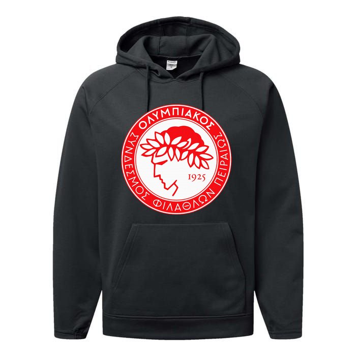 Olympiacos Club Supporter Fan Greece Greek Performance Fleece Hoodie