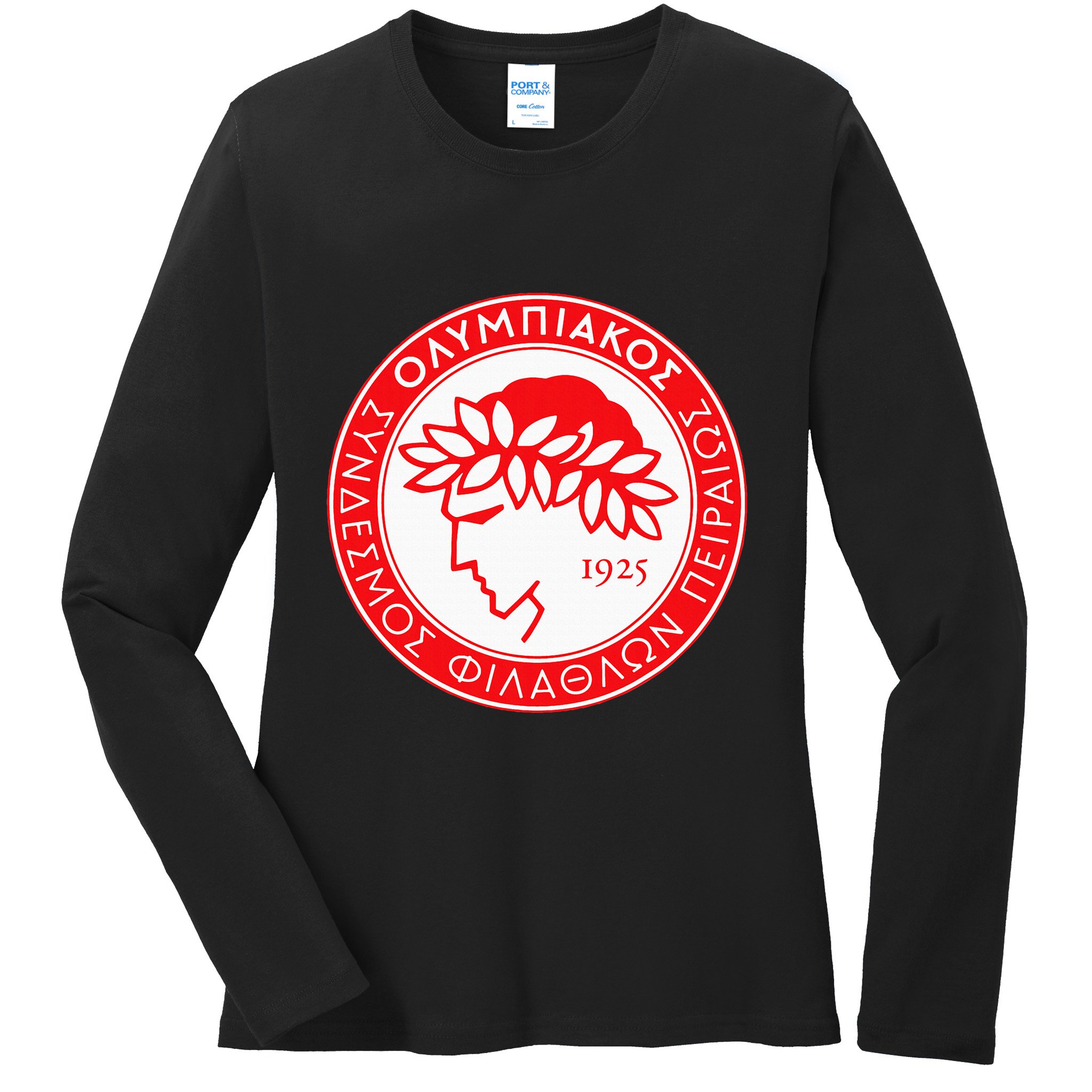 Olympiacos Club Supporter Fan Greece Greek Ladies Long Sleeve Shirt