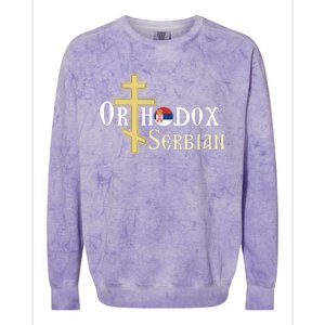 Orthodox Cross Symbol Serbian Christian Colorblast Crewneck Sweatshirt