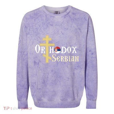 Orthodox Cross Symbol Serbian Christian Colorblast Crewneck Sweatshirt