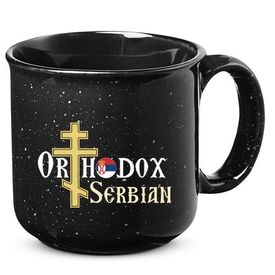 Orthodox Cross Symbol Serbian Christian 15oz Campfire Ceramic Mug
