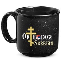 Orthodox Cross Symbol Serbian Christian 15oz Campfire Ceramic Mug