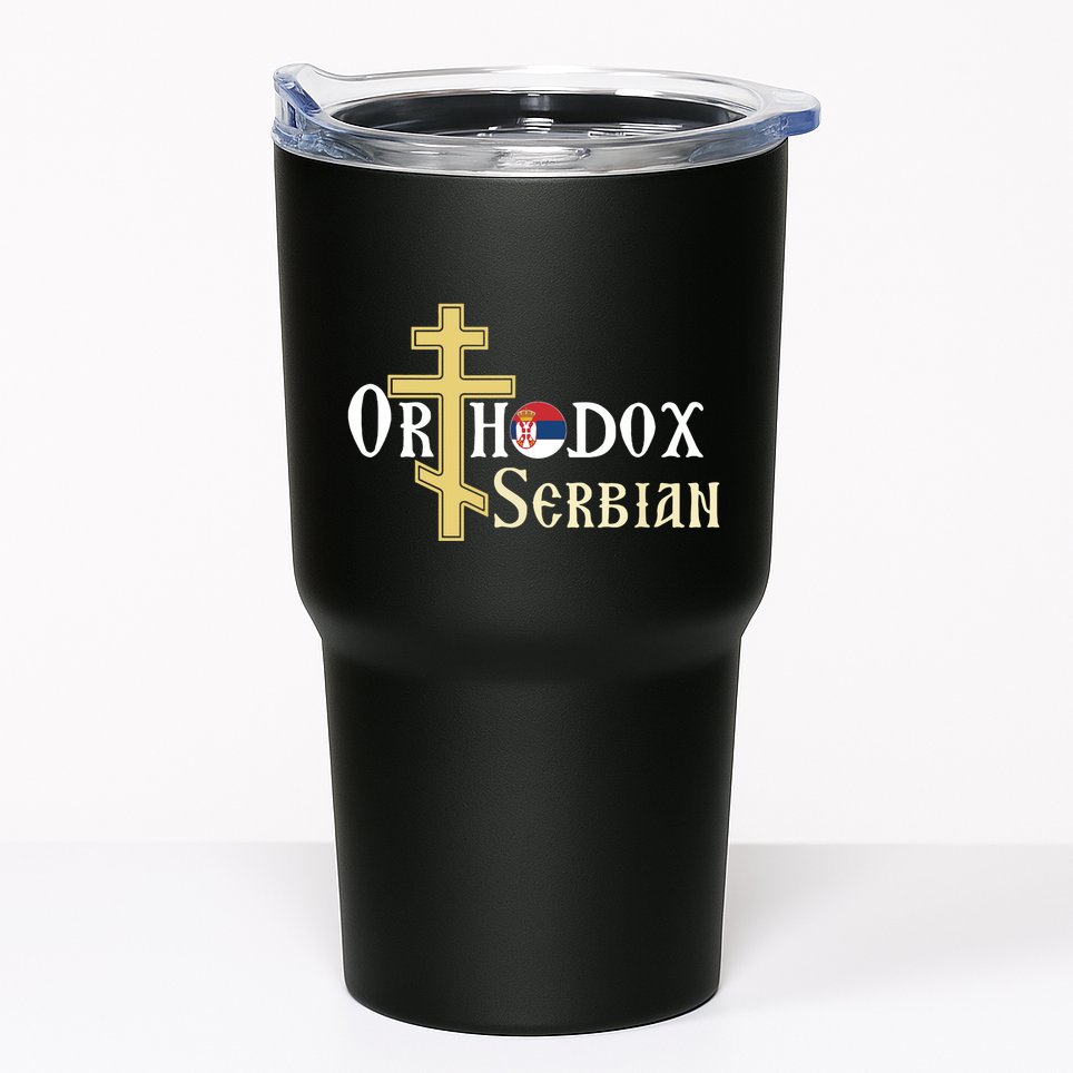 Orthodox Cross Symbol Serbian Christian Tumbler
