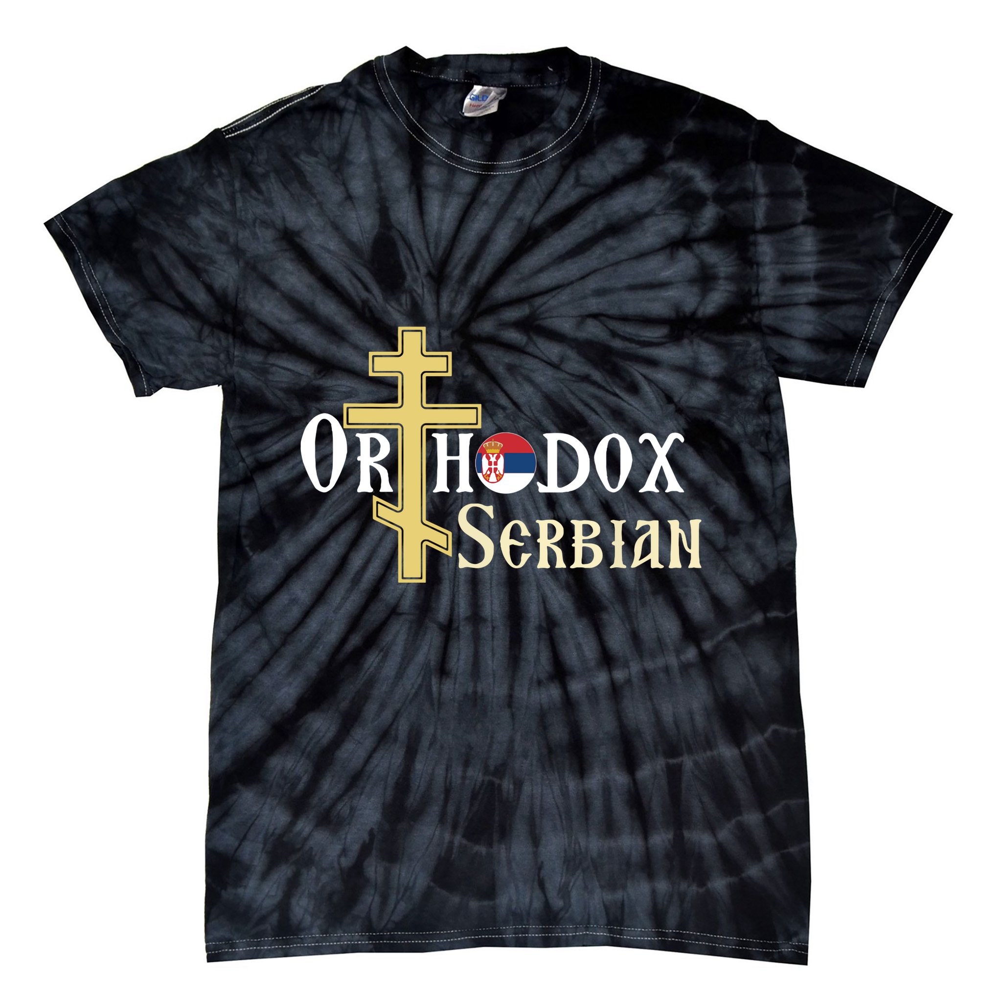 Orthodox Cross Symbol Serbian Christian Tie-Dye T-Shirt