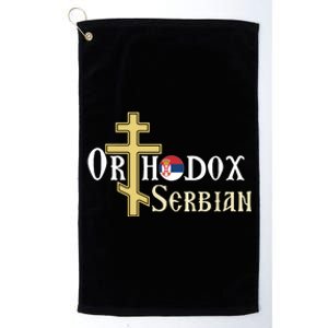 Orthodox Cross Symbol Serbian Christian Platinum Collection Golf Towel