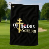 Orthodox Cross Symbol Serbian Christian Golf Towel