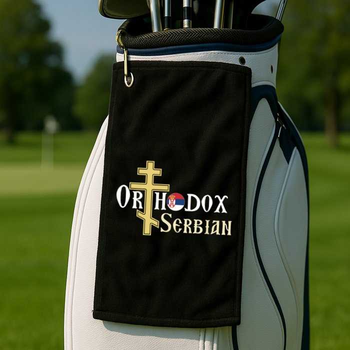 Orthodox Cross Symbol Serbian Christian Golf Towel
