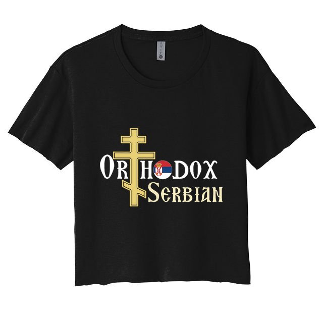 Orthodox Cross Symbol Serbian Christian Crop Top