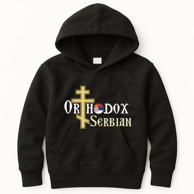 Orthodox Cross Symbol Serbian Christian Kids Hoodie