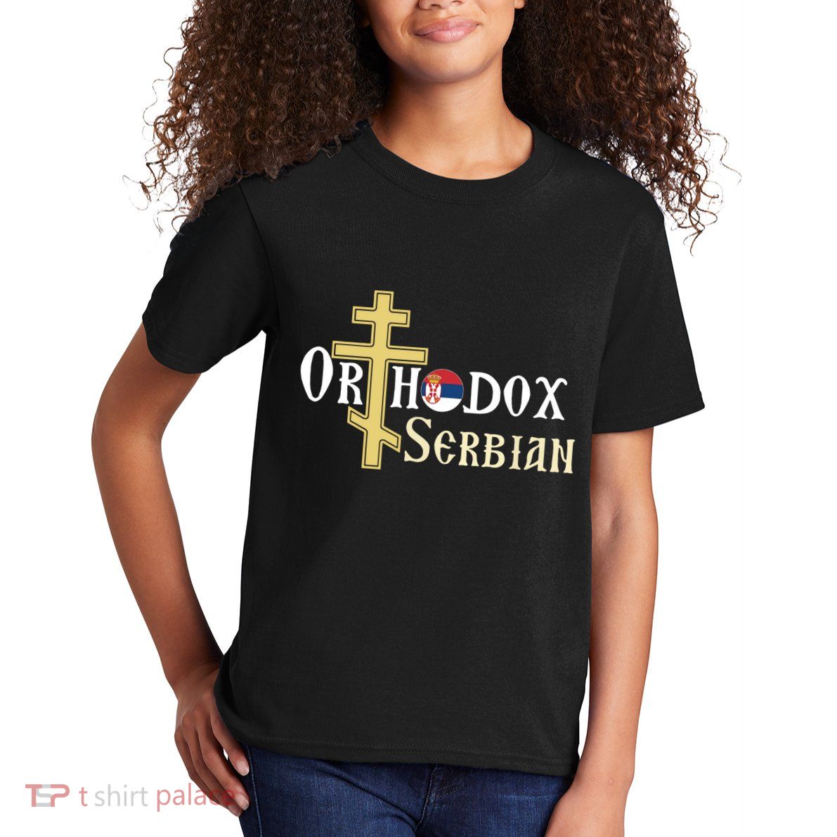 Orthodox Cross Symbol Serbian Christian Kids T-Shirt