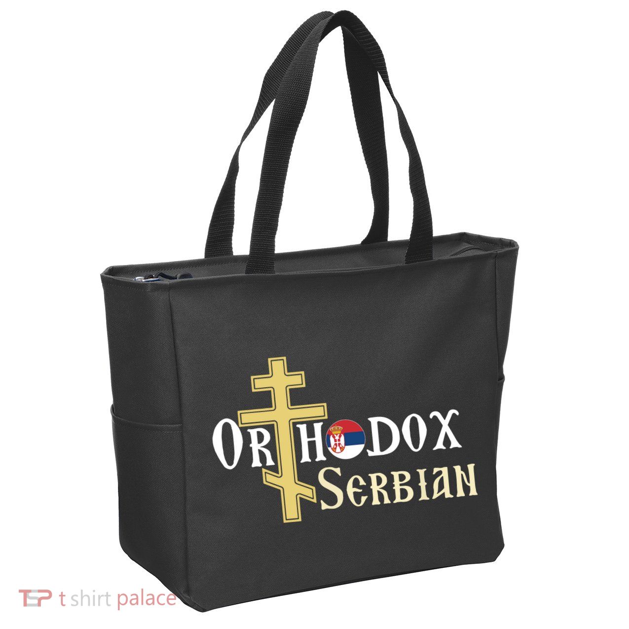 Orthodox Cross Symbol Serbian Christian Zip Tote Bag