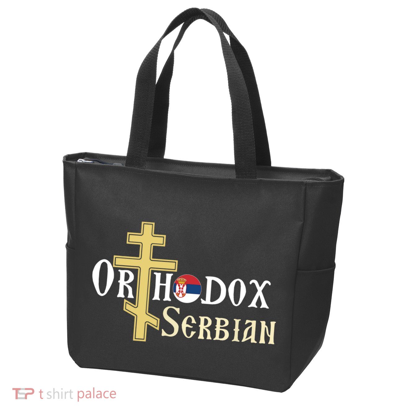 Orthodox Cross Symbol Serbian Christian Zip Tote Bag