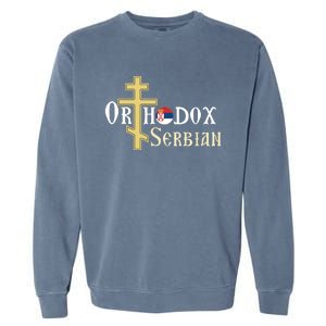 Orthodox Cross Symbol Serbian Christian Garment-Dyed Sweatshirt