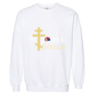 Orthodox Cross Symbol Serbian Christian Garment-Dyed Sweatshirt