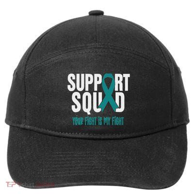 Ovarian Cancer Support Squad Ovarian Cancer Awareness 7-Panel Snapback Hat