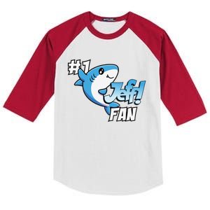 One Cozy Shark Gift Funny Kids Colorblock Raglan Jersey