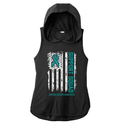 Ovarian Cancer Support Squad Ovarian Cancer Awareness Ladies PosiCharge Tri-Blend Wicking Draft Hoodie Tank