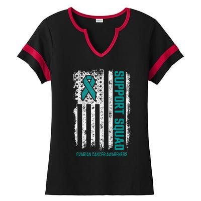 Ovarian Cancer Support Squad Ovarian Cancer Awareness Ladies Halftime Notch Neck Tee