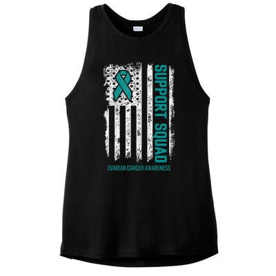 Ovarian Cancer Support Squad Ovarian Cancer Awareness Ladies PosiCharge Tri-Blend Wicking Tank