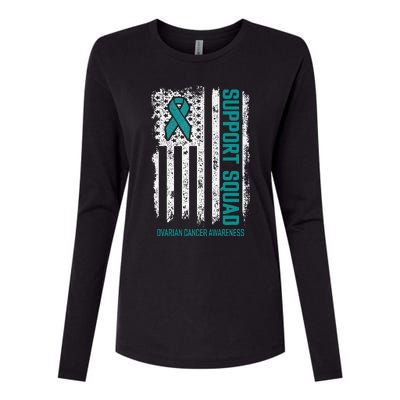 Ovarian Cancer Support Squad Ovarian Cancer Awareness Womens Cotton Relaxed Long Sleeve T-Shirt