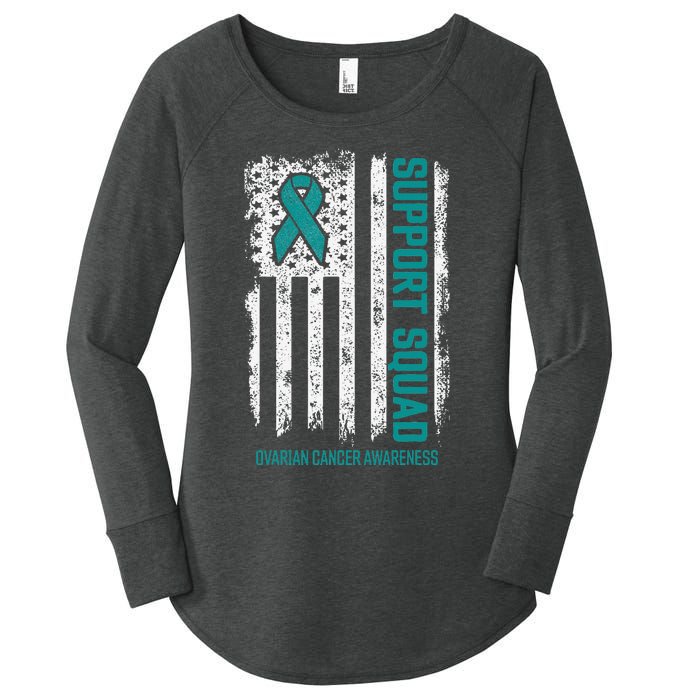 Ovarian Cancer Support Squad Ovarian Cancer Awareness Women's Perfect Tri Tunic Long Sleeve Shirt