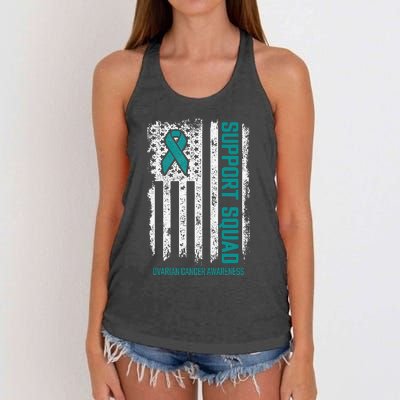 Ovarian Cancer Support Squad Ovarian Cancer Awareness Women's Knotted Racerback Tank