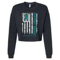 Ovarian Cancer Support Squad Ovarian Cancer Awareness Cropped Pullover Crew