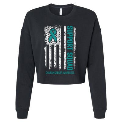 Ovarian Cancer Support Squad Ovarian Cancer Awareness Cropped Pullover Crew