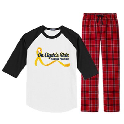 On ClydeS Side Baseball We Fight Together Cancer Awareness Raglan Sleeve Pajama Set