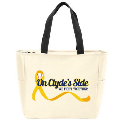 On ClydeS Side Baseball We Fight Together Cancer Awareness Zip Tote Bag