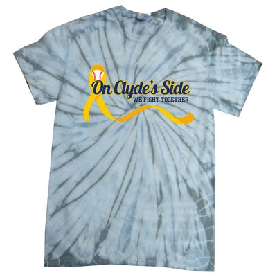 On ClydeS Side Baseball We Fight Together Cancer Awareness Tie-Dye T-Shirt