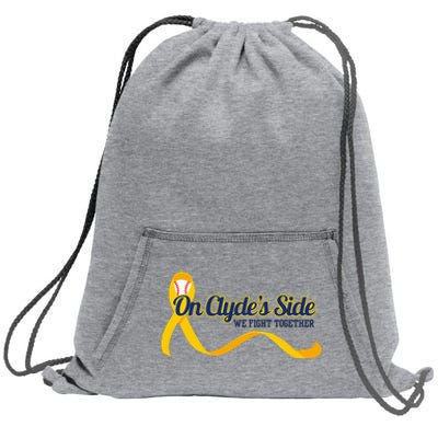 On ClydeS Side Baseball We Fight Together Cancer Awareness Sweatshirt Cinch Pack Bag