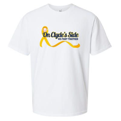 On ClydeS Side Baseball We Fight Together Cancer Awareness Sueded Cloud Jersey T-Shirt