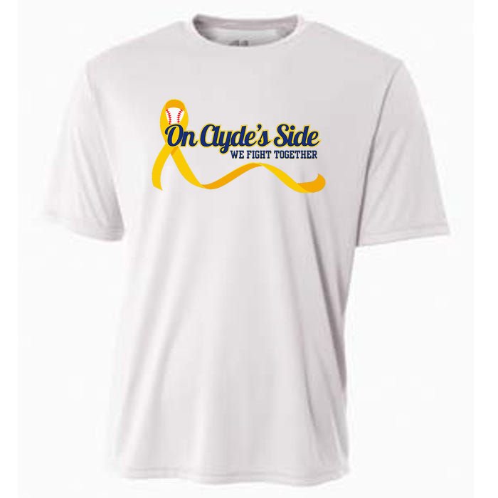 On ClydeS Side Baseball We Fight Together Cancer Awareness Cooling Performance Crew T-Shirt