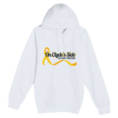 On ClydeS Side Baseball We Fight Together Cancer Awareness Premium Pullover Hoodie