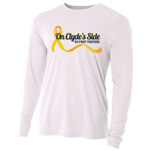 On ClydeS Side Baseball We Fight Together Cancer Awareness Cooling Performance Long Sleeve Crew