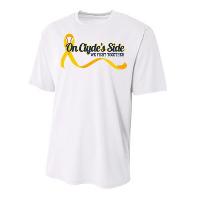 On ClydeS Side Baseball We Fight Together Cancer Awareness Performance Sprint T-Shirt